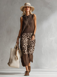 Teresa | Vestido midi de punto leopardo