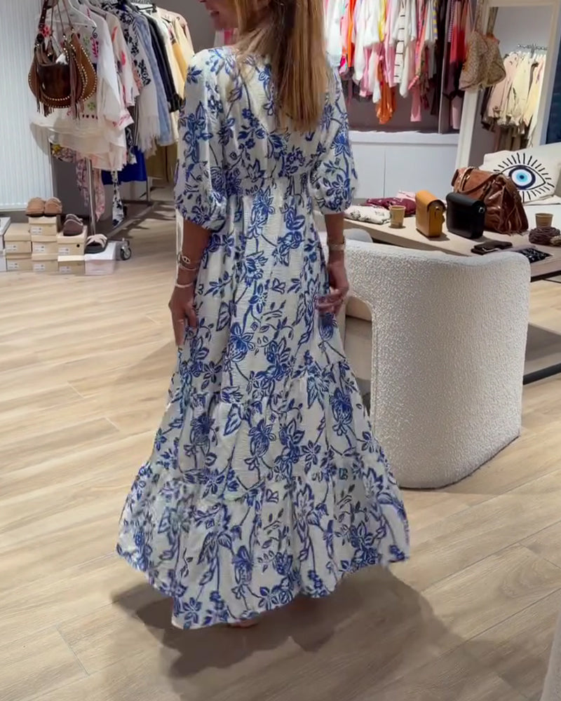 Bianca | Vestido Largo Elegante con Patrón Floral