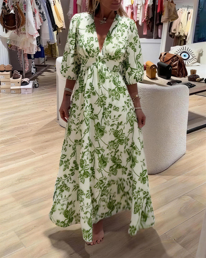 Bianca | Vestido Largo Elegante con Patrón Floral