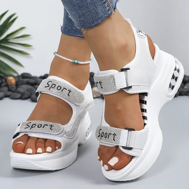 Elena | Sandalias ortopédicas de moda con cristales