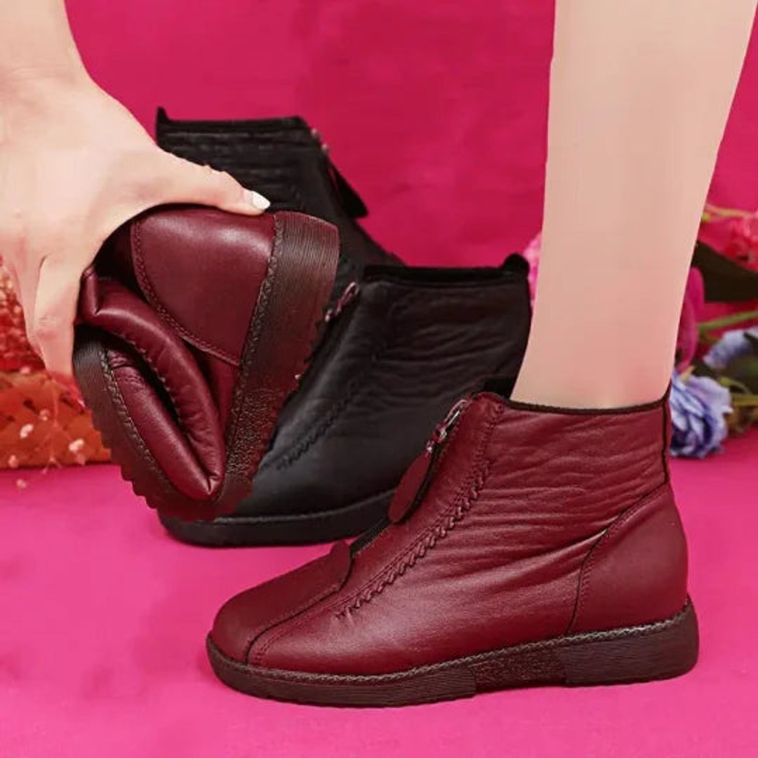 Olegaria | Botines de Mujer de Aspecto Piel Forrados de Borrego