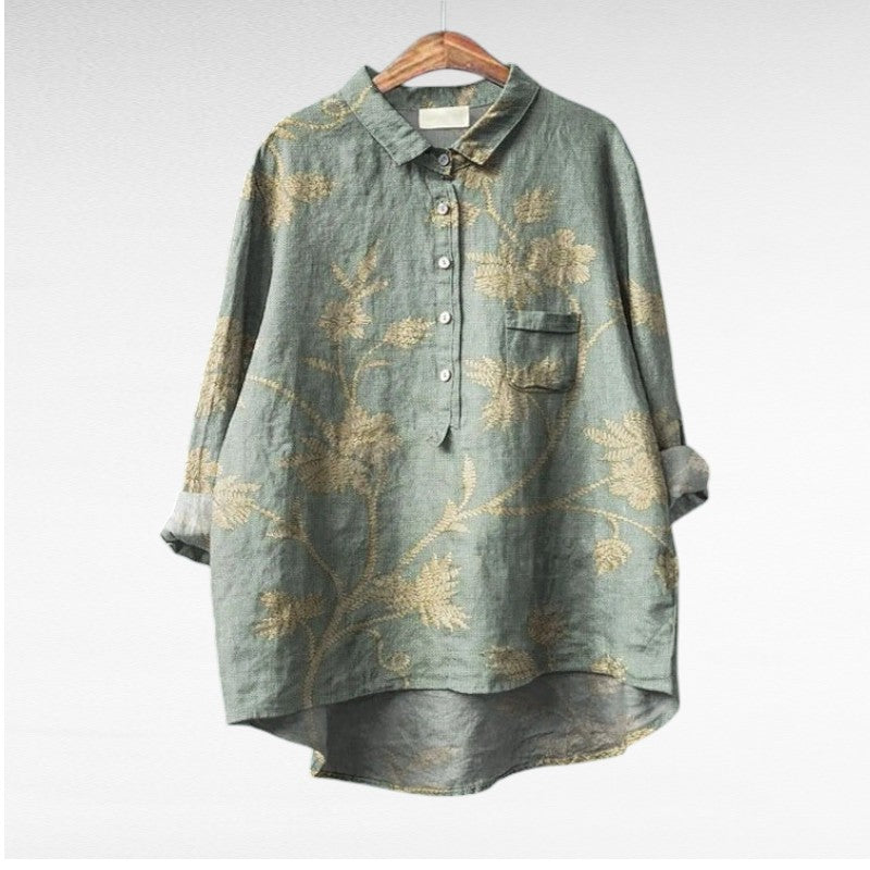 Claire | Elegante Blusa de Verano de Lino