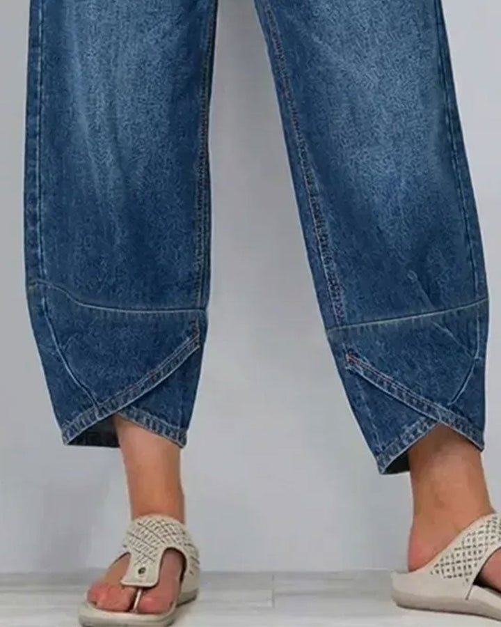 Elena | Jeans Cortos de Pierna Ancha Casual