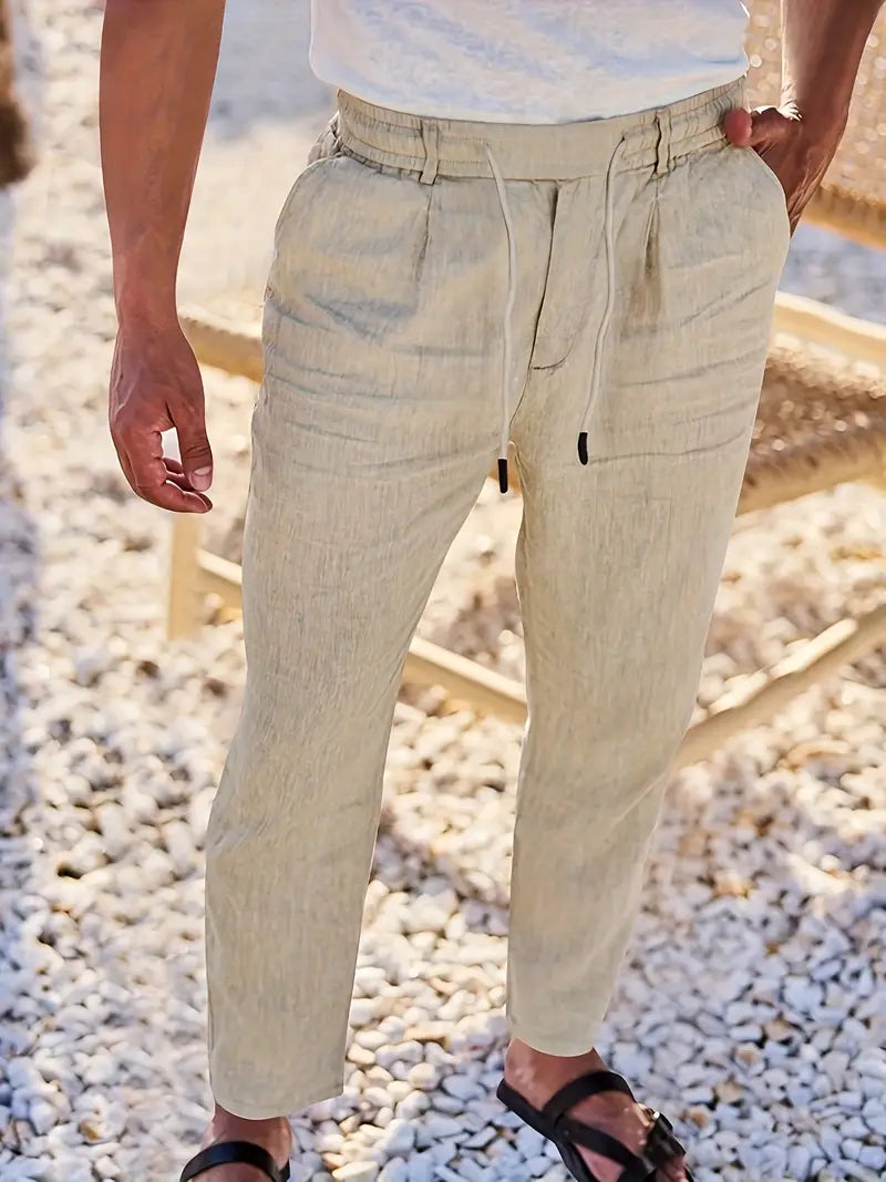 Daniel | Pantalones Largos De Lino Con Cordón