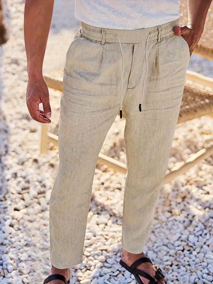 Daniel | Pantalones Largos De Lino Con Cordón