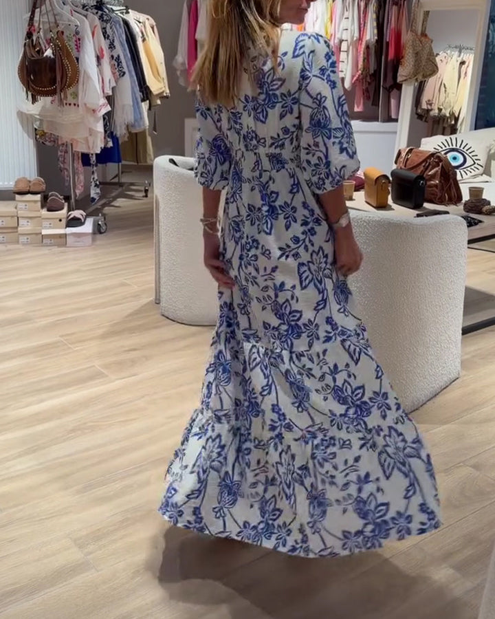 Bianca | Vestido Largo Elegante con Patrón Floral