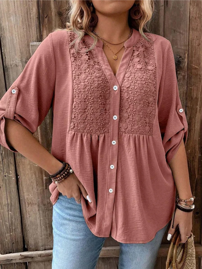 Claudia | Blusa con escote en V y botones
