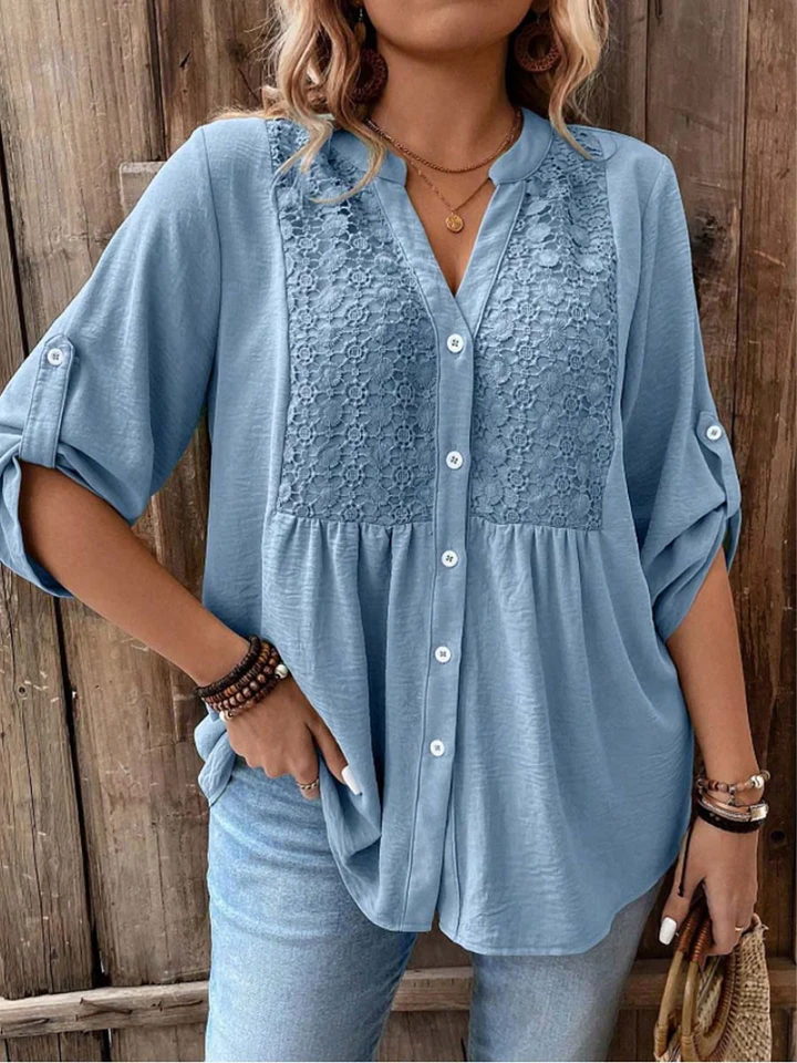 Claudia | Blusa con escote en V y botones