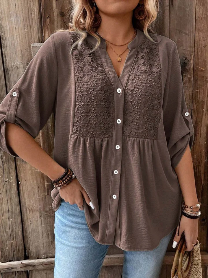 Claudia | Blusa con escote en V y botones