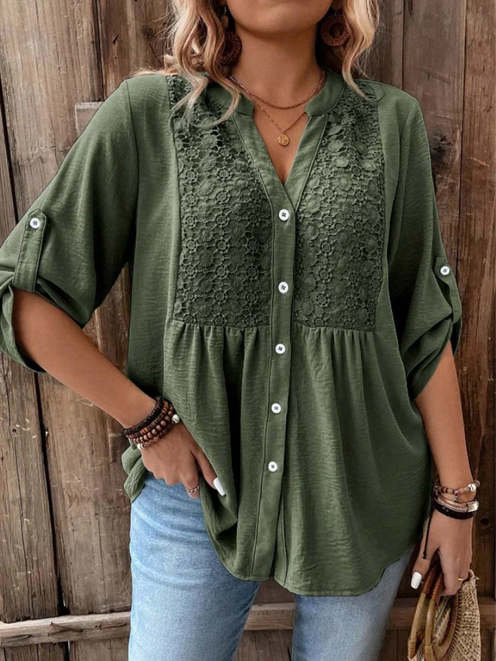 Claudia | Blusa con escote en V y botones