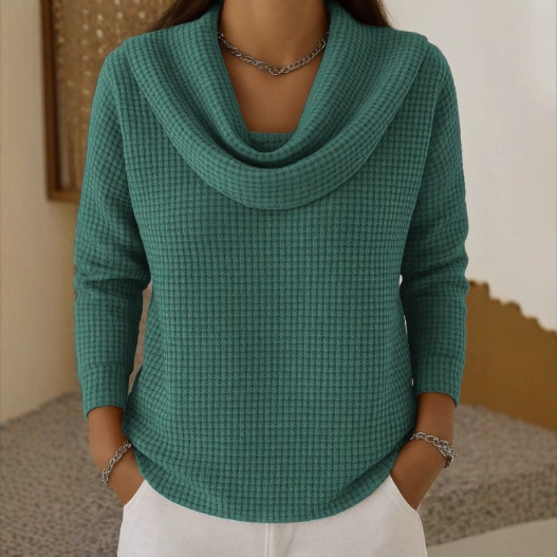 Amber™ – Jersey cálido con cuello vuelto elegante