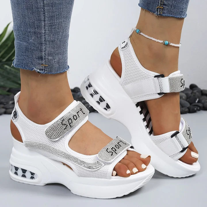 Elena | Sandalias ortopédicas de moda con cristales