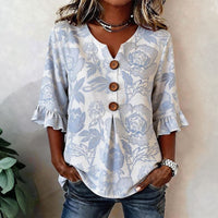 Irene | Blusa Vintage Con Estampado Floral