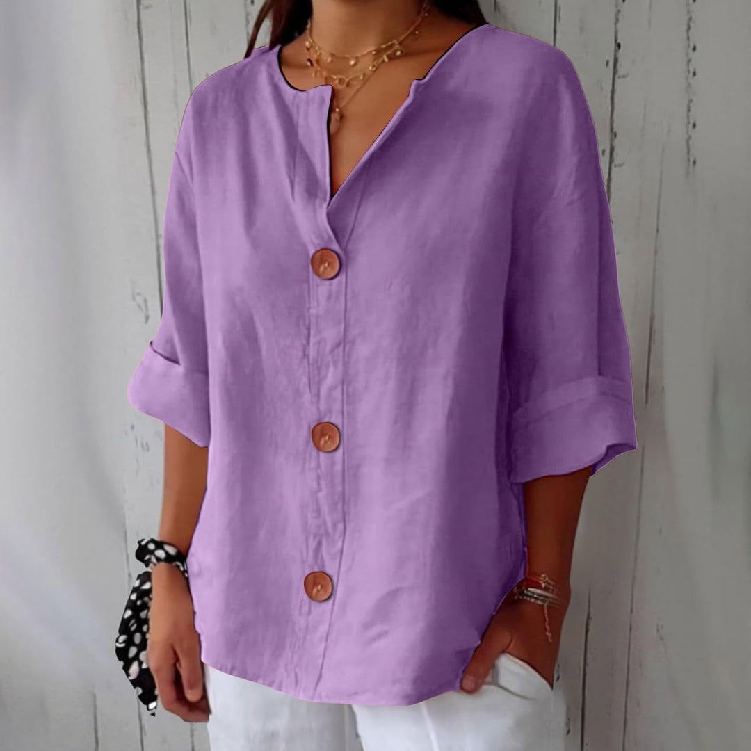 Maeve - Camisa de Cuello en V