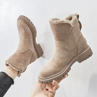 Maximina | Botines de Invierno de Ante sin Cordones Forrados