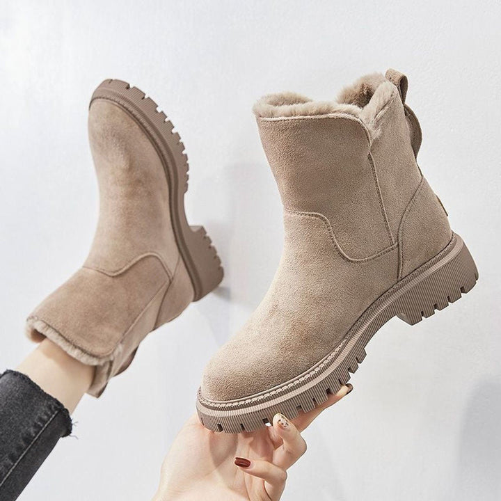 Maximina | Botines de Invierno de Ante sin Cordones Forrados