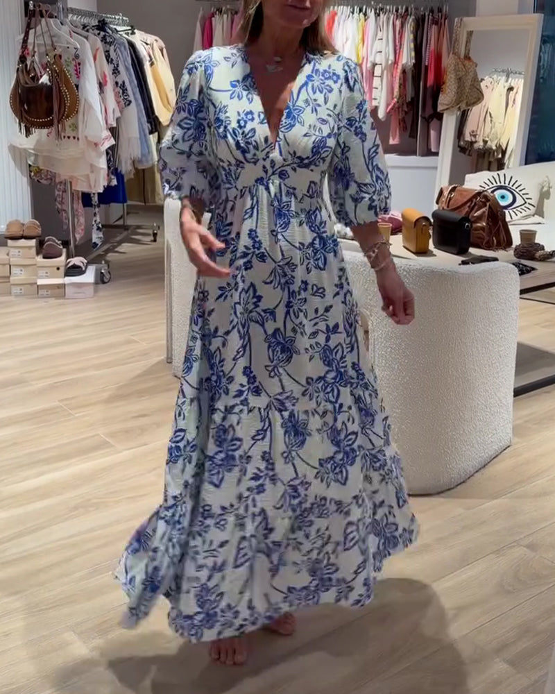 Bianca | Vestido Largo Elegante con Patrón Floral