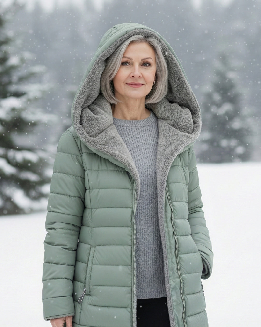 Serafina | Plumífero Elegante con Forro Polar y Corte A-Line