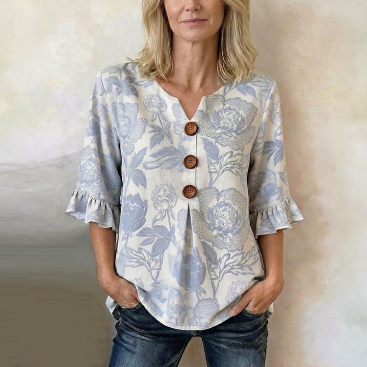 Irene | Blusa Vintage Con Estampado Floral