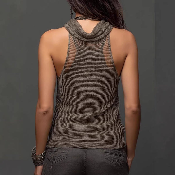 Victoria | Top Halter de Malla de Doble Capa