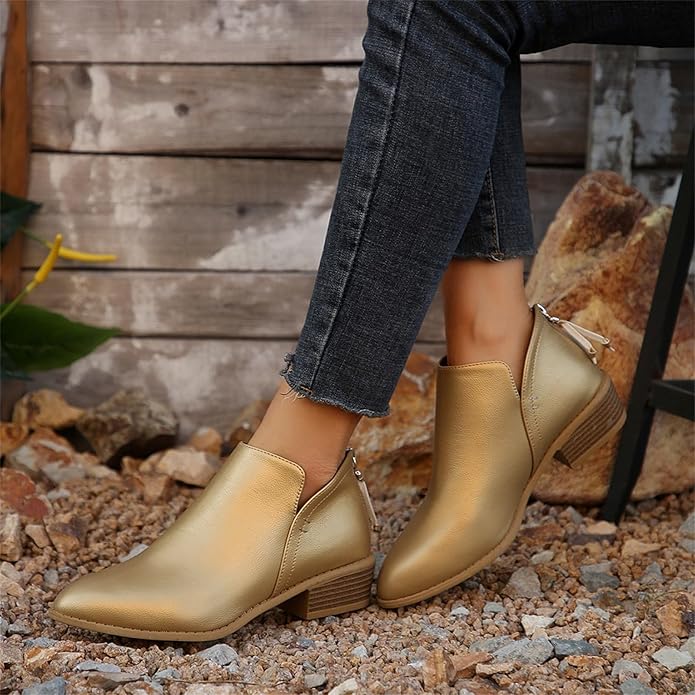 Lucrecia | Botines de Mujer sin Cordones con Tacón Bajo