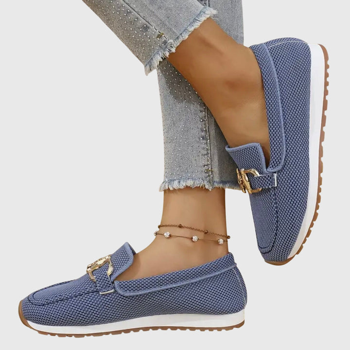 Rocío - Mocasines Ortopédicos de Mujer con Herraje Dorado