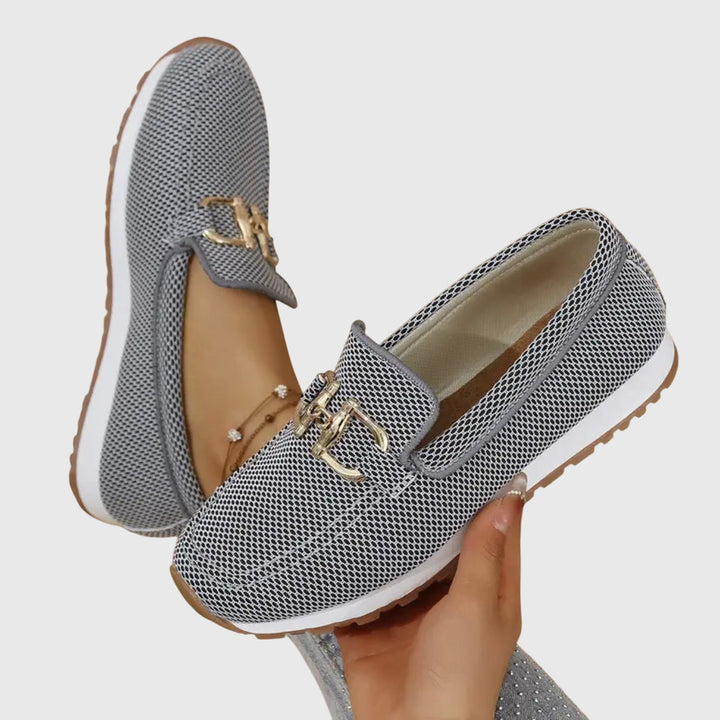Rocío - Mocasines Ortopédicos de Mujer con Herraje Dorado