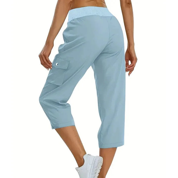 Noelia |  Pantalón Capri de Cintura Alta Cómodo con Bolsillos Prácticos