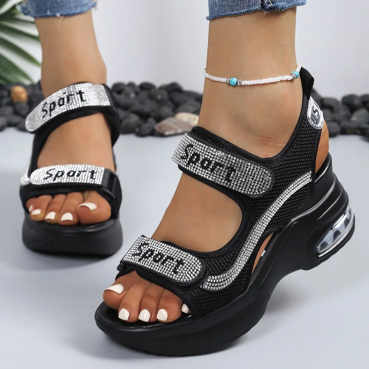 Elena | Sandalias ortopédicas de moda con cristales