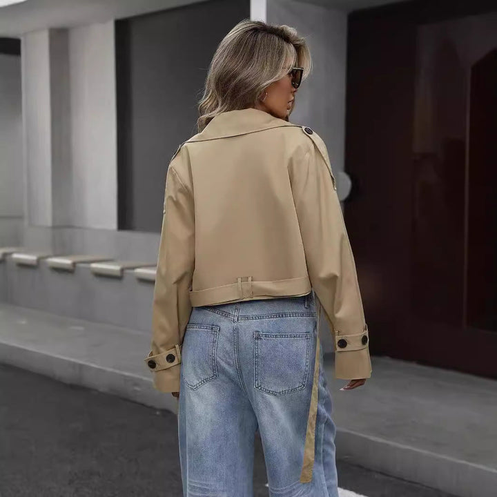 Reyes - Chaqueta Trench Corta de Mujer Cruzada