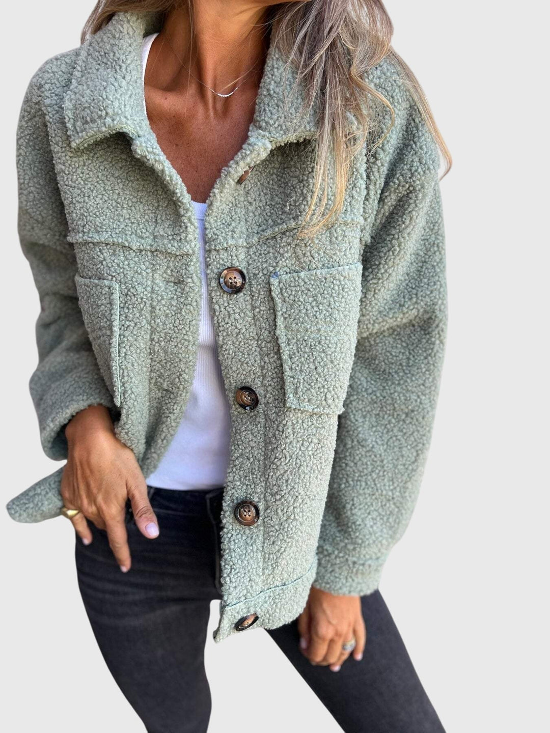 Perla | Chaqueta Relajada de Mujer con Cuello en V