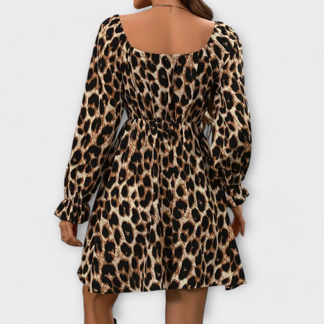 Sara | Vestido con estampado de leopardo encantador