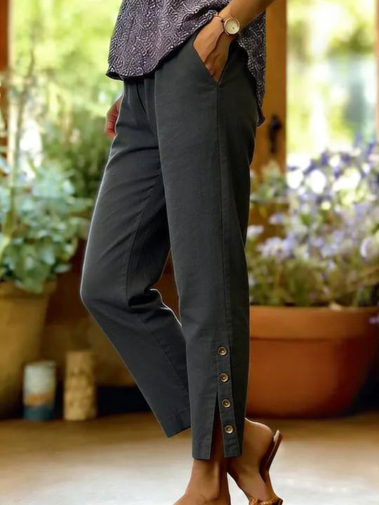Lucía | Pantalones Casuales de Corte Suelto con Botones