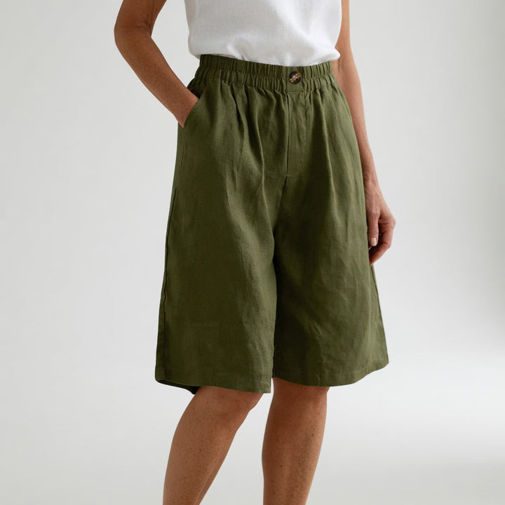 Isabella | Pantalones cortos de gran tamaño con cintura elástica, confort estival natural