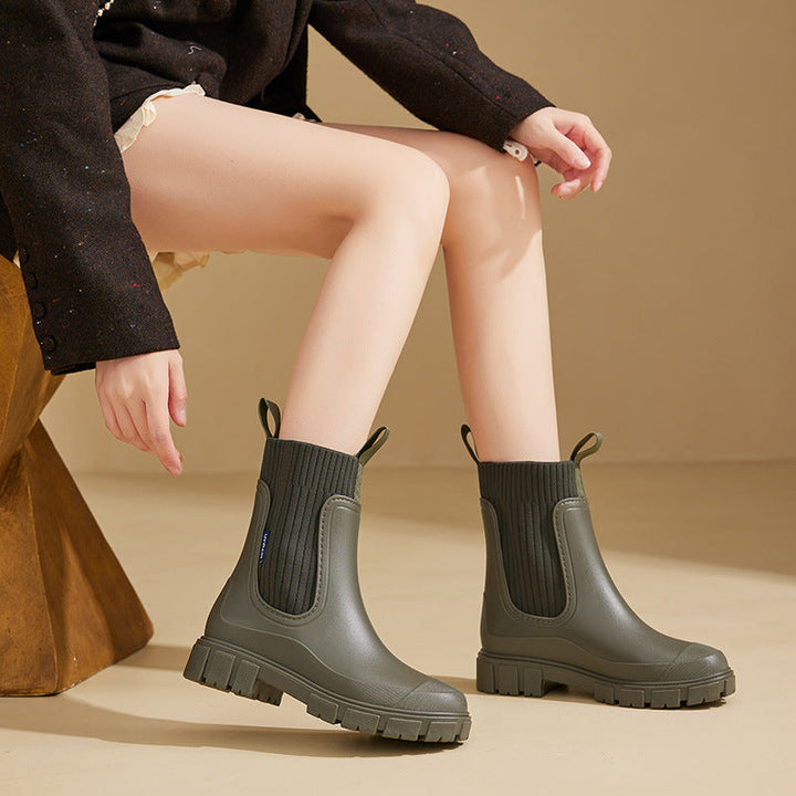 Nicolasa | Botines Chelsea de Goma Impermeables