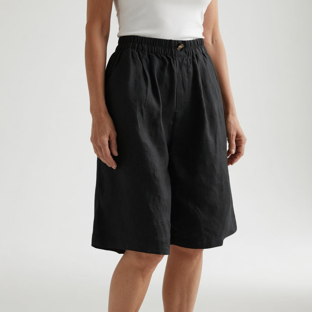 Isabella | Pantalones cortos de gran tamaño con cintura elástica, confort estival natural