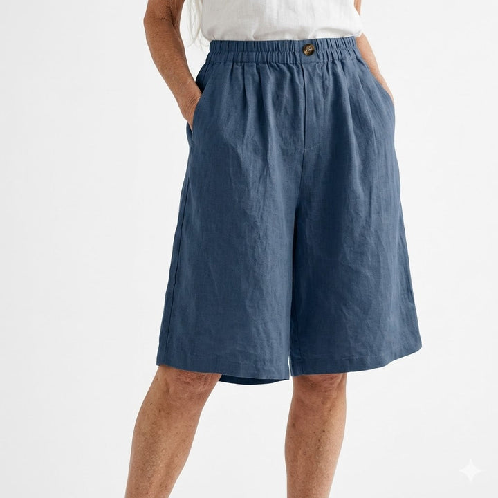 Isabella | Pantalones cortos de gran tamaño con cintura elástica, confort estival natural