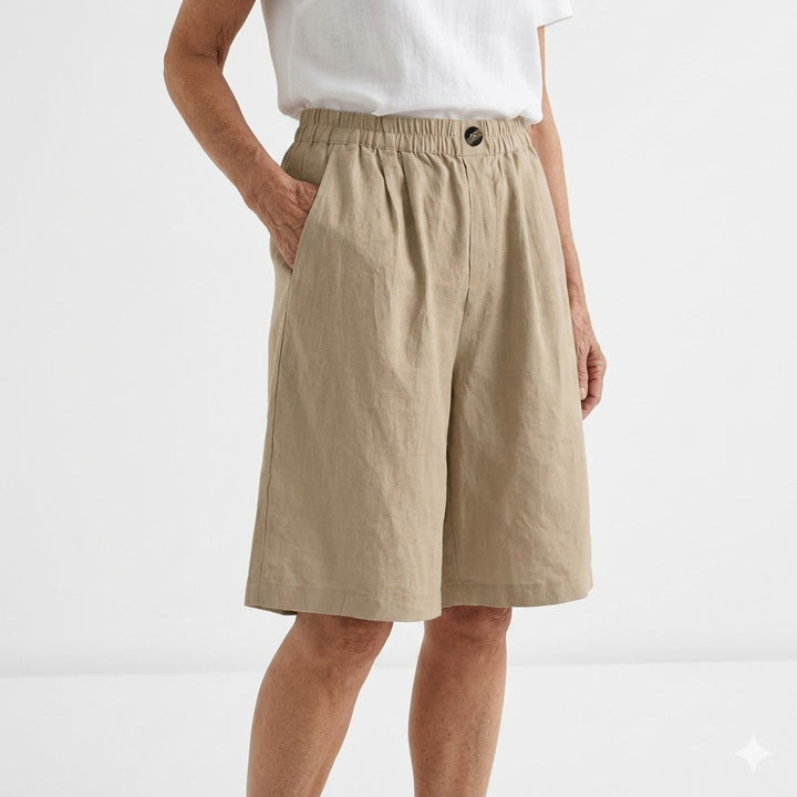Isabella | Pantalones cortos de gran tamaño con cintura elástica, confort estival natural