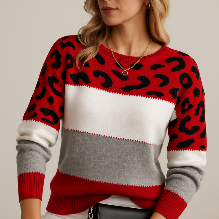 Elegante jersey de estampado de leopardo.