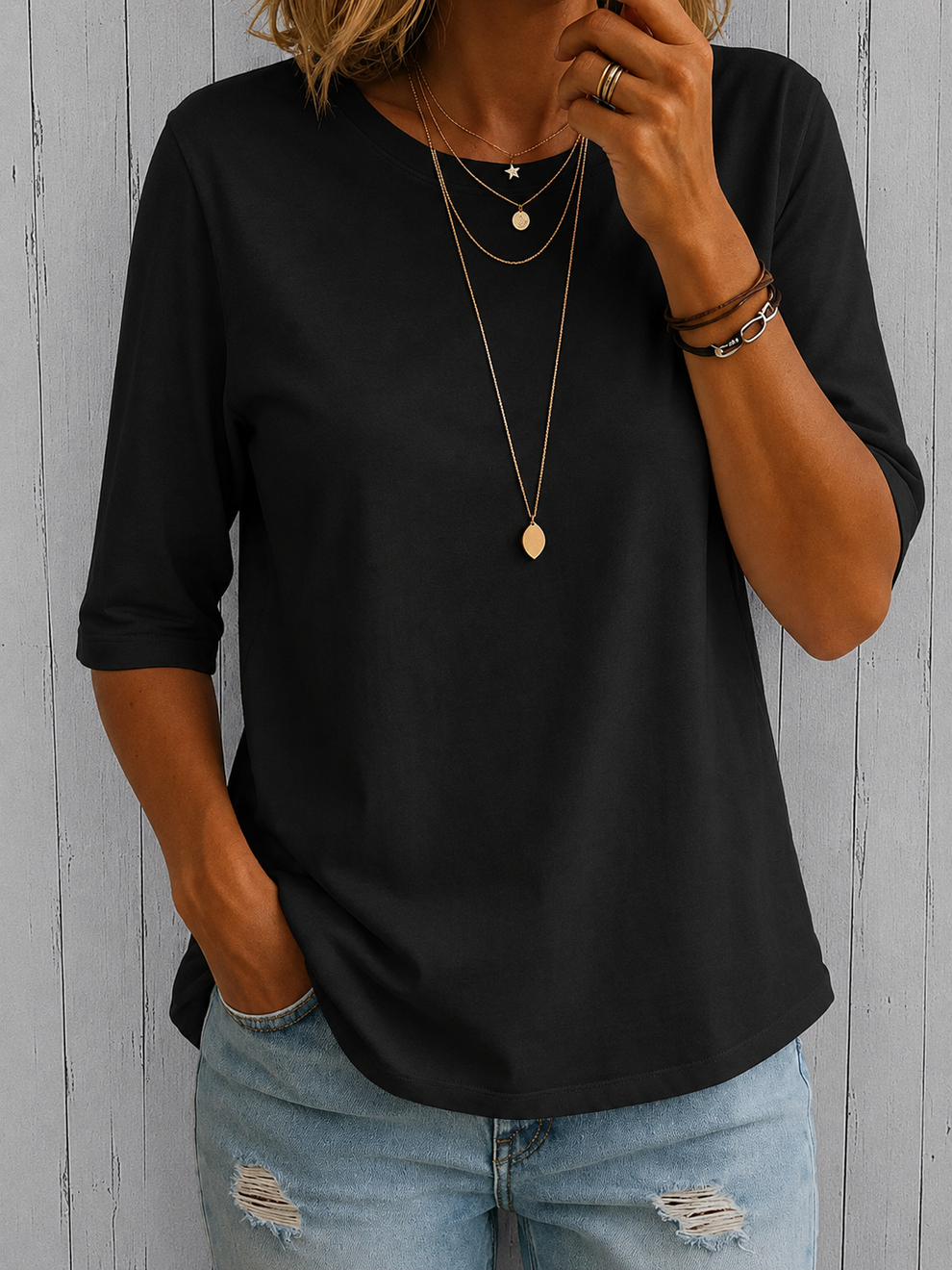 Carmen | Camiseta Cómoda con Cuello Redondo