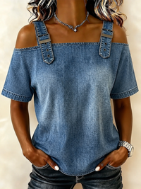 Julia | Camisa de Mezclilla Sin Mangas