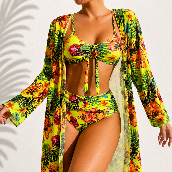 Claudia | Bikini de 3 Piezas Elegante Tropical