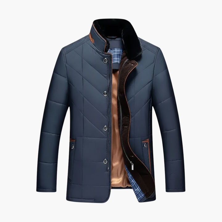 Isidoro | Chaqueta Acolchada de Hombre con Botones y Cuello Alto
