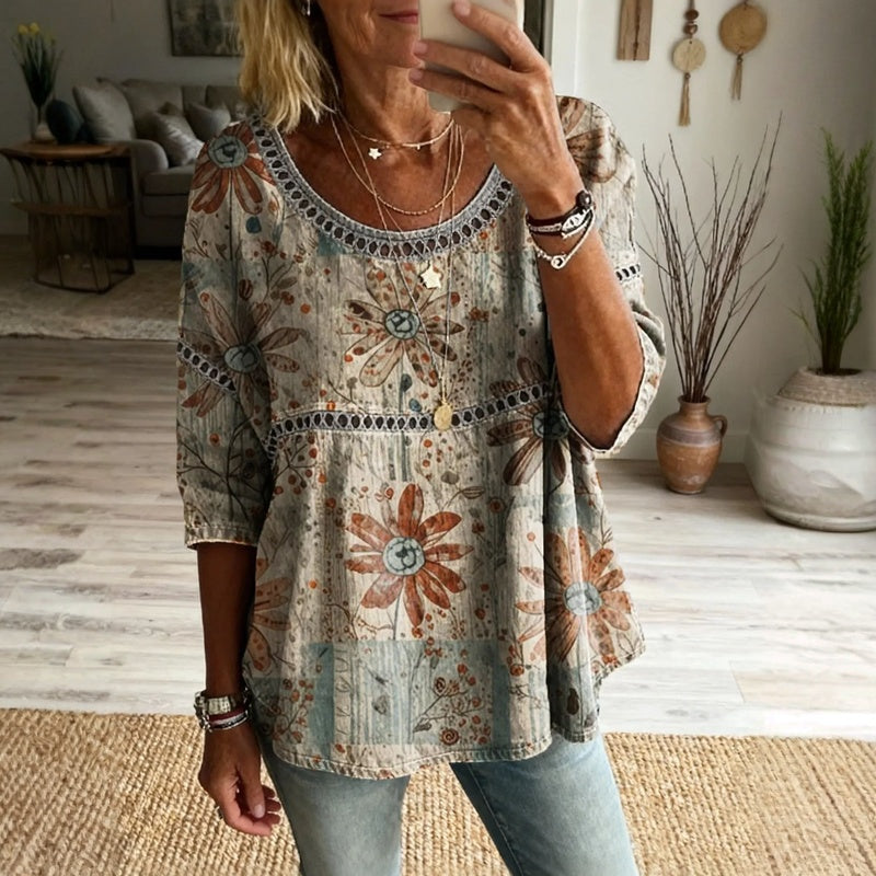 Valeria | Blusa vintage con estampado floral