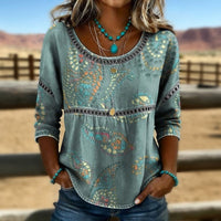 Jimena | Blusa vintage casual estampada