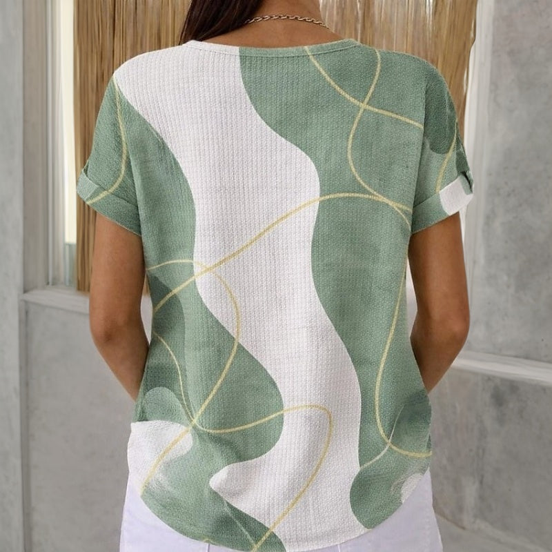 Elena | Blusa casual de bloques de color