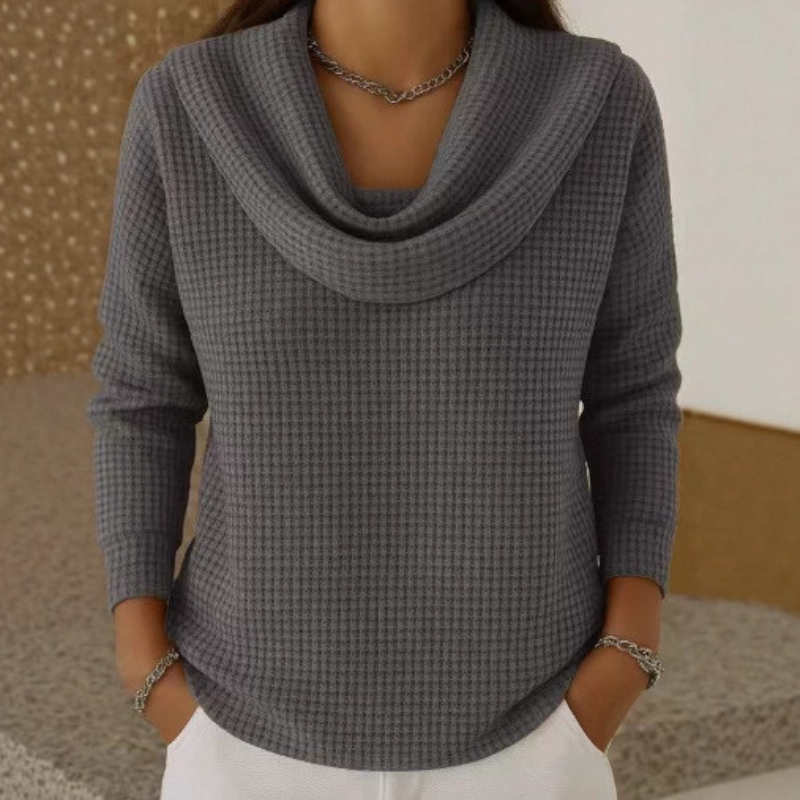 Amber™ – Jersey cálido con cuello vuelto elegante