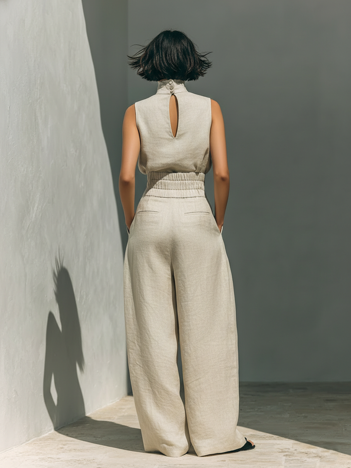 Alba | Conjunto Pantalón Ancho de Algodón Para Mujer