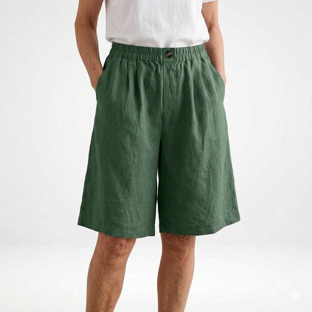 Isabella | Pantalones cortos de gran tamaño con cintura elástica, confort estival natural
