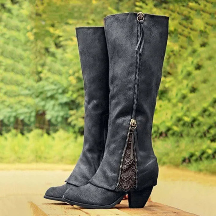Quintina | Botas Altas de Mujer con Detalle de Encaje
